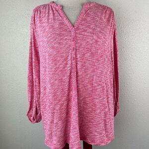 Style & Co. Pink & White Tunic Top Size XL EUC